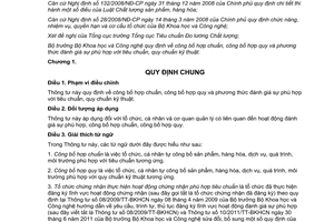 Thông tư 28/2012/TT-BKHCN Quy định công bố hợp chuẩn công bố hợp quy phương thức