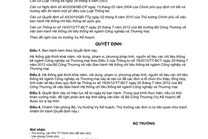 Quyết định 7637/QĐ-BCT năm 2012 Hệ thống giải thích khái niệm nội dung phạm vi