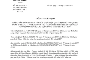 Thông tư liên tịch 30/2012/TTLT-BLĐTBXH-BNV-BNN&PTNT-BCT-BTTTT hướng dẫn trách