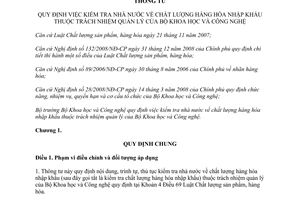 Thông tư 27/2012/TT-BKHCN kiểm tra nhà nước chất lượng hàng hóa nhập khẩu