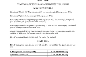 Quyết định 2356/QĐ-UBND giao dự toán ngân sách nhà nước tỉnh Thừa Thiên Huế 2013