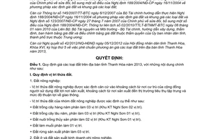 Quyết định 4194/2012/QĐ-UBND giá đất trên địa bàn tỉnh Thanh Hóa năm 2013