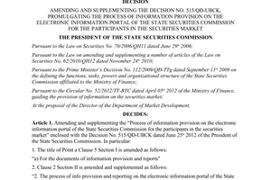 Decision No. 1078/QD-UBCK amending and supplementing the Decision No. 515/QD-UBC