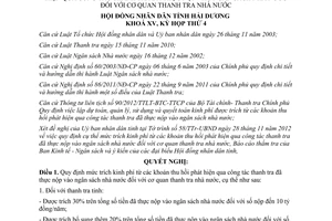 Nghị quyết 45/2012/NQ-HĐND mức trích kinh phí từ khoản thu hồi phát hiện