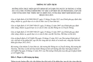Thông tư liên tịch 02/2012/TTLT-UBDT-BTTTT-BVHTTDL Hướng dẫn thực hiện