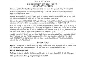 Nghị quyết 70/2012/NQ-HĐND thông qua Đề án tổ chức xây dựng huấn luyện hoạt động
