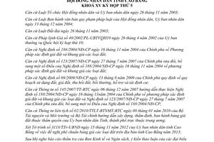 Nghị quyết 27/NQ-HĐND năm 2012 giá đất năm 2013 trên địa bàn tỉnh Cao Bằng