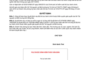 Quyết định 3690/QĐ-UBND năm 2012 công bố thủ tục hành chính Sở Tài nguyên