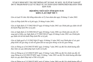 Nghị quyết 37/2012/NQ-HĐND mức thu phí giữ xe đạp xe máy ô tô do vi phạm giao thông Kon Tum