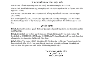 Quyết định 27/2012/QĐ-UBND Quy định quản lý dạy học thêm tỉnh Điện Biên