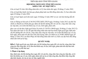 Nghị quyết 45/2012/NQ-HĐND quy định mức chi bồi dưỡng đối với cán bộ công chức