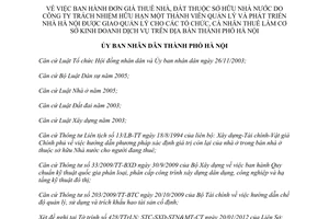 Quyết định 38/2012/QĐ-UBND đơn giá thuê nhà đất thuộc sở hữu nhà nước