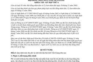 Nghị quyết 43/2012/NQ-HĐND mức thu phí vệ sinh trên địa bàn tỉnh Tiền Giang