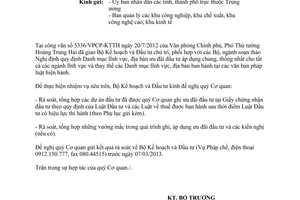 Công văn 562/BKHĐT-PC năm 2013 rà soát ưu đãi đầu tư