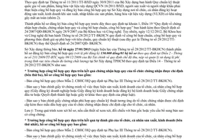 Công văn 617/SXD-QLVLXD thay đổi thành phần hồ sơ công bố hợp quy sản phẩm