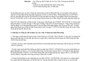 Công văn 294/BCA-C61 tổ chức Tuần lễ quốc gia An toàn vệ sinh lao động