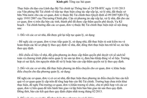 Công văn 1293/BTC-KHTC tiếp tục thực hiện công tác sắp xếp lại xử lý nhà đất