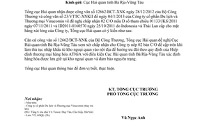 Công văn 574/TCHQ-GSQL C/O mẫu D cấp cho mặt hàng xút lỏng do Tổng cục Hải qu