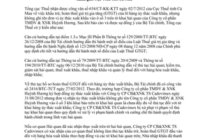 Công văn 372/TCT-KK hoàn thuế giá trị gia tăng