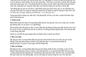 Công văn 05/BKHCN-VP thực hiện mẫu phiếu trình mới chế độ báo cáo tuần tháng