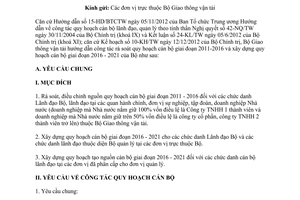 Công văn 33/GTVT-TCCB năm 2013 rà soát quy hoach cán bộ 2011 2016 xây dựng 2016 2021