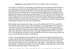 Công văn 31/TCTL-QLCT năm 2013 quy trình điều tiết nước hồ chứa cấp nước phục vụ sản xuất đời sống
