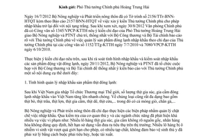 Công văn 79/BNN-HTQT cho phép nhập khẩu trở lại nội tạng trắng đông lạnh