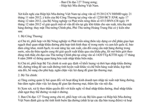 Công văn 327/VPCP-KTTH xử lý kiến nghị của Hiệp hội Mía đường Việt Nam