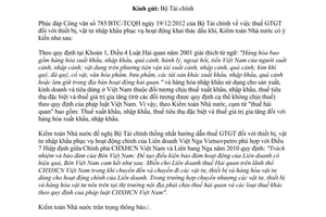 Công văn 35/KTNN-TH thuế giá trị gia tăng đối với thiết bị vật tư nhập khẩu