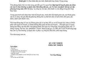 Công văn 127/VPQH-TH lịch giám sát Đoàn giám sát tại địa phương 2013