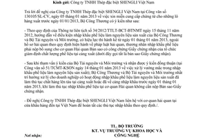 Công văn 603/BCT-KHCN xử lý vướng mắc trong nhập khẩu phế liệu làm nguyên liệu