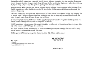 Công văn 221/BTNMT-TCMT không tiêu thụ sản phẩm động vật hoang dã nguy cấp