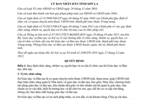 Quyết định 01/2013/QĐ-UBND chức năng nhiệm vụ quyền hạn cơ cấu Sở GD&ĐT