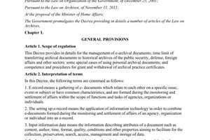 Decree No. 01/2013/ND-CP providing in details a number of articles of the Law
