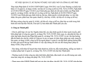 Chỉ thị 03/CT-UBND năm 2013 quản lý sử dụng vũ khí vật liệu nổ công cụ hỗ trợ