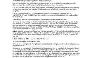 Thông tư 01/2013/TT-BNNPTNT sửa đổi quy định việc kiểm tra đánh giá cơ sở sản