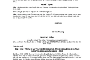 Quyết định 37/QĐ-UBND năm 2013 Chương trình khuyến công giai đoạn 2013-2020