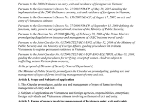 Circular No. 02/2013/TT-BCA on promulgating, guiding use and management of types