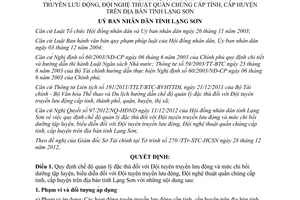 Quyết định 02/2013/QĐ-UBND quản lý đặc thù đối với Đội tuyên truyền lưu động