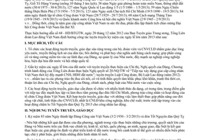 Hướng dẫn 34/HD-TLĐ tuyên truyền những ngày lễ lớn trong năm 2013