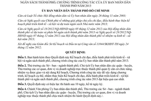 Quyết định 01/2013/QĐ-UBND Kế hoạch chỉ đạo điều hành phát triển kinh tế