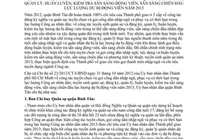 Chỉ thị 01/2013/CT-UBND công tác tuyển chọn và gọi công dân nhập ngũ