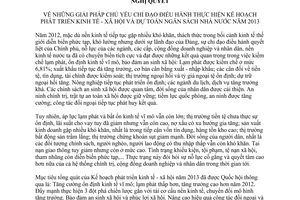 Nghị quyết 01/NQ-CP năm 2013 giải pháp chủ yếu chỉ đạo thực hiện Kế hoạch