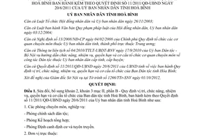 Quyết định 01/2013/QĐ-UBND sửa đổi Quyết định 11/2011/QĐ-UBND cơ cấu tổ chức ban dân tộc Hoà Bình