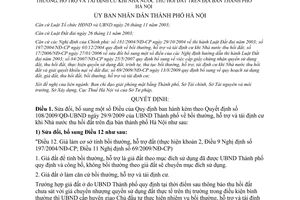 Quyết định 02/2013/QĐ-UBND sửa đổi Quy định bồi thường hỗ trợ tái định cư