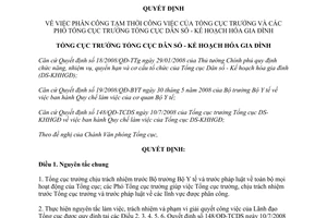 Quyết định 03/QĐ-TCDS 2013 phân công tạm thời công việc Tổng cục Phó Tổng cục Dân số