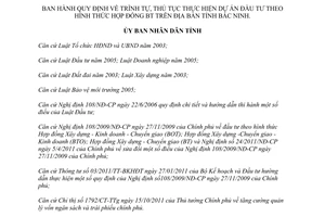 Quyết định 02/2013/QĐ-UBND thủ tục thực hiện dự án đầu tư theo hình thức hợp đồng BT Bắc Ninh