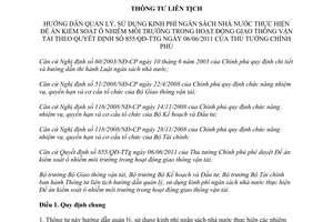 Thông tư liên tịch 02/2013/TTLT-BGTVT-BKHĐT-BTC hướng dẫn quản lý kinh phí