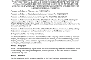 Circular No. 03/2013/TT-BTC on the fees for verifying conditional lines of busin