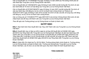 Quyết định 02/QĐ-VSD năm 2012 Quy chế Thành viên Trung tâm Lưu ký Chứng khoán